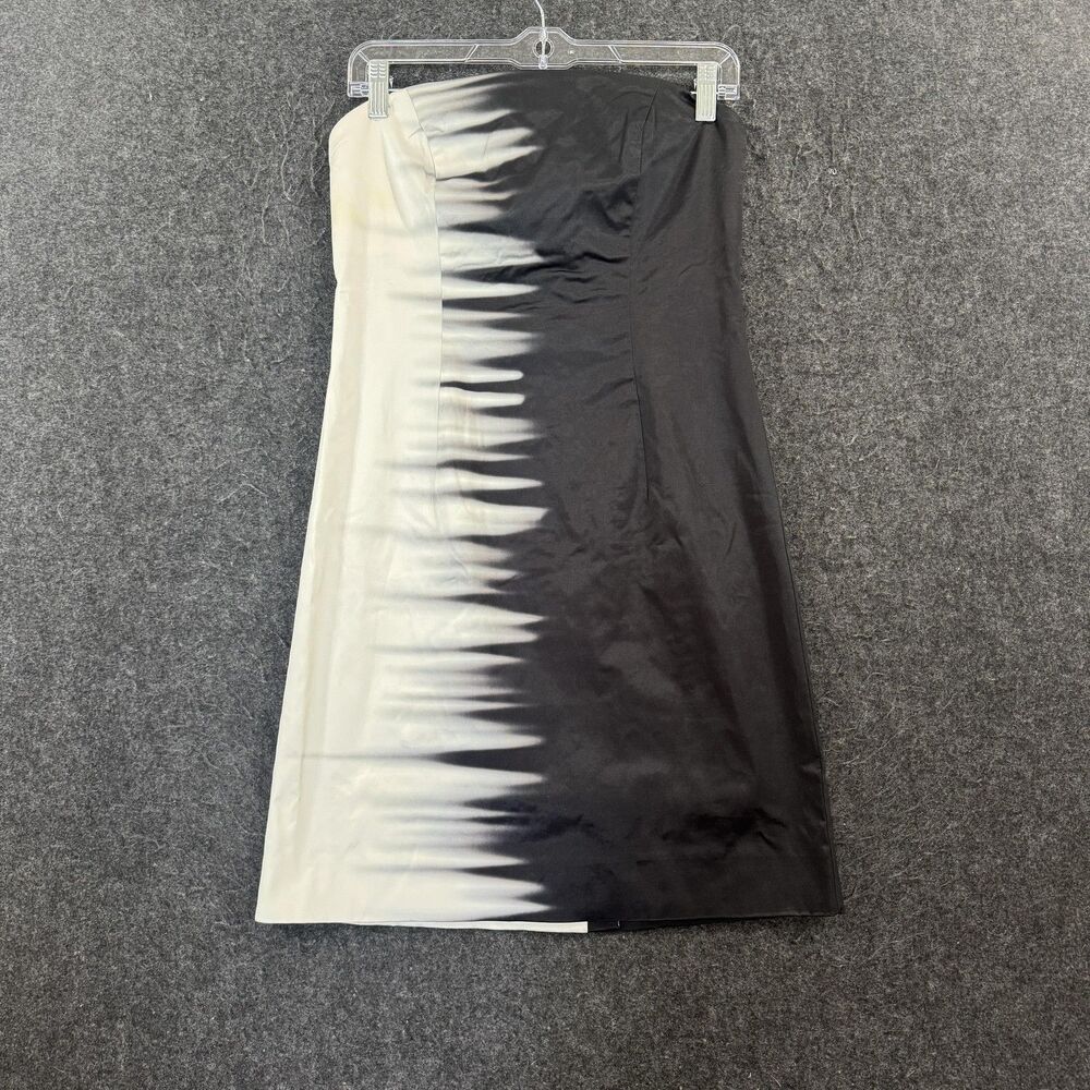 Milly Dress Women's 6 Black White Colorblock Strapless Sheath Off Shoulder USA